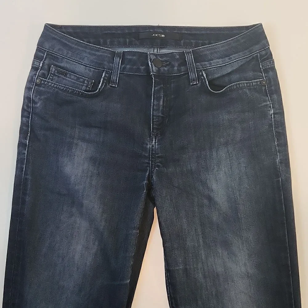 Joe's Jeans Mid Rise Boot Cut Dark Wash Blue Jeans Women's Sz W 28 EUC NICE! - Picture 3 of 16